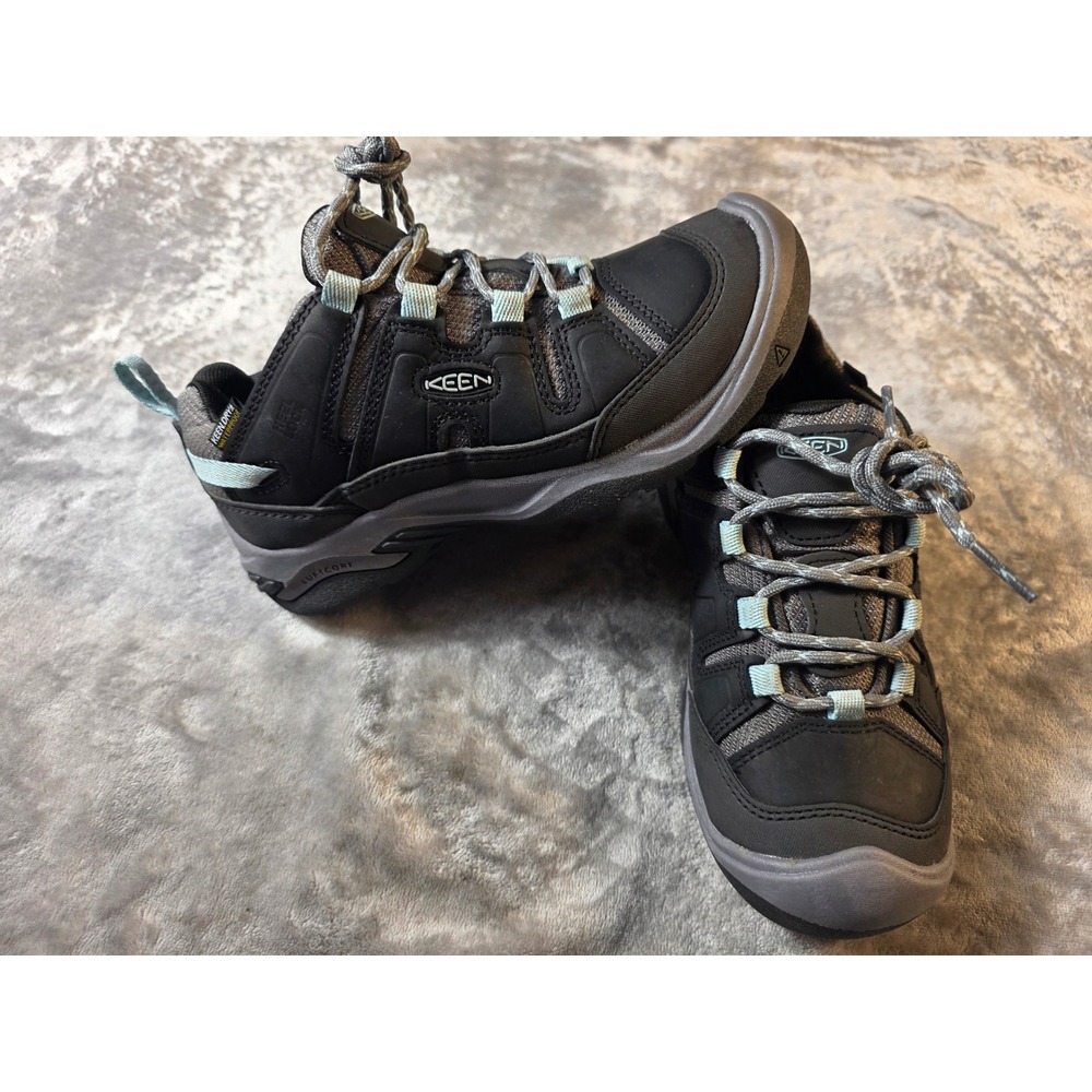 KEEN Circadia Hiking Shoes Womens 5 Black Grey Waterproof Low Trail NWOB